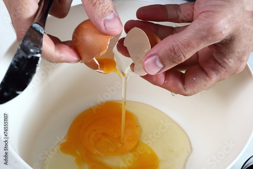 Cracking Egg. Making Treacle Pie Series. © ffolas