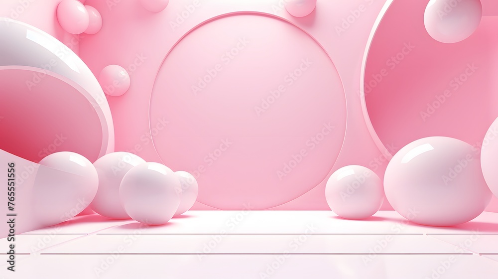 3d rendering of white and pink abstract geometric background. Scene for advertising, technology, showcase, banner, game, sport, cosmetic, business, metaverse. Sci-Fi Illustration. Product display 3d rendering of white and pink abstract geometric background. Scene for advertising, technology, showcase, banner, game, sport, cosmetic, business, metaverse. Sci-Fi Illustration. Product display