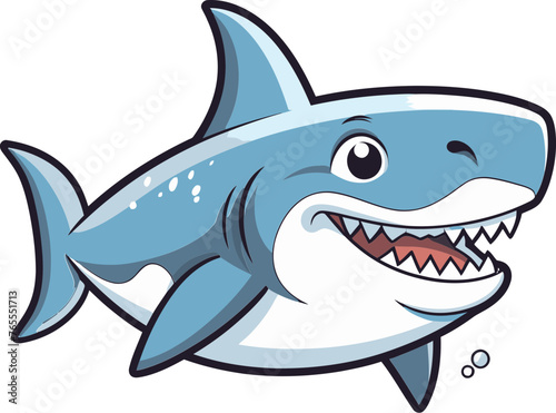 Beneath the Surface Striking Shark Vector Illustration