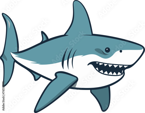 Silent Majesty Compelling Shark Vector Illustration