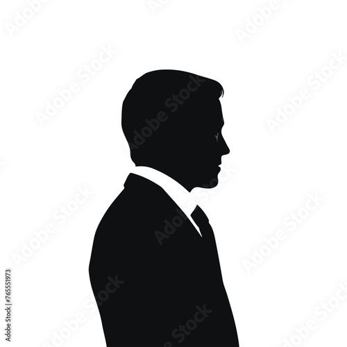Businessman faceless profile in black and white 