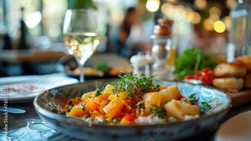 Serving a meal in a luxurious Italian restaurant