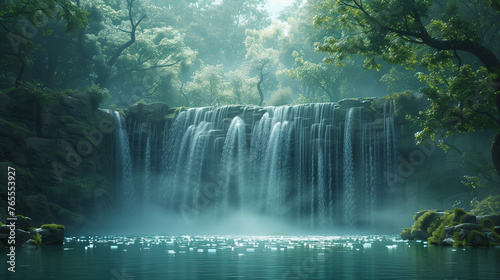  serene waterfall in the forest