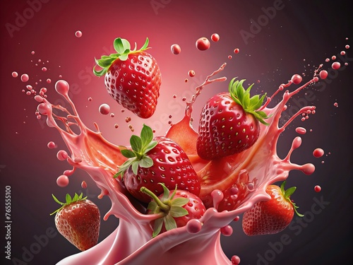 Gourmetism in action: Strawberries flop into liquid
