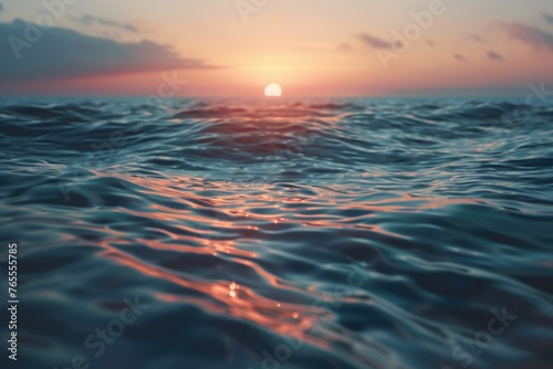 Beautiful sunset reflecting on a calm body of water, perfect for relaxation and nature themes