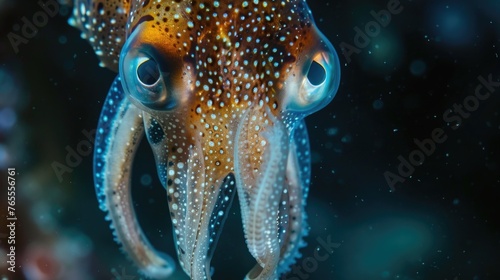 Close up image of a squid with water droplets, suitable for marine life concepts © Fotograf
