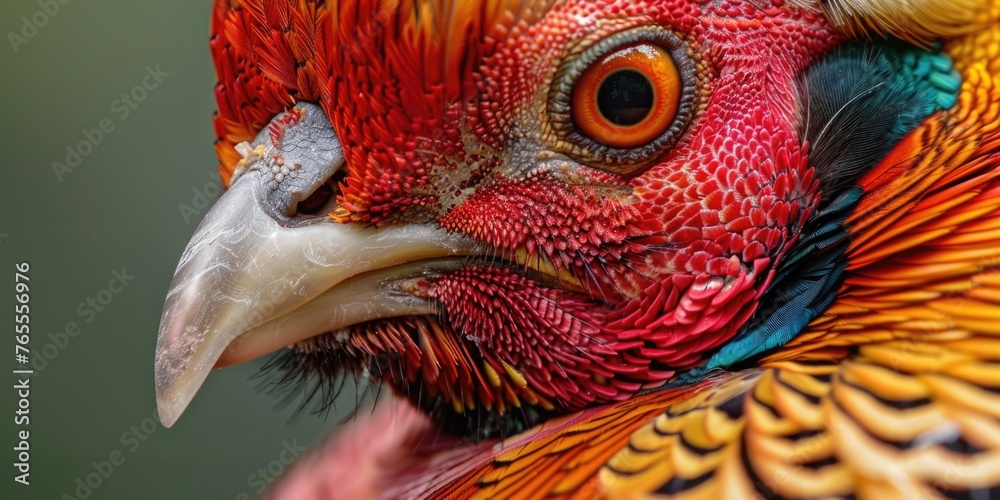 A detailed view of a bird with a vibrant red head, perfect for nature-themed designs A detailed view of a bird with a vibrant red head, perfect for nature-themed designs