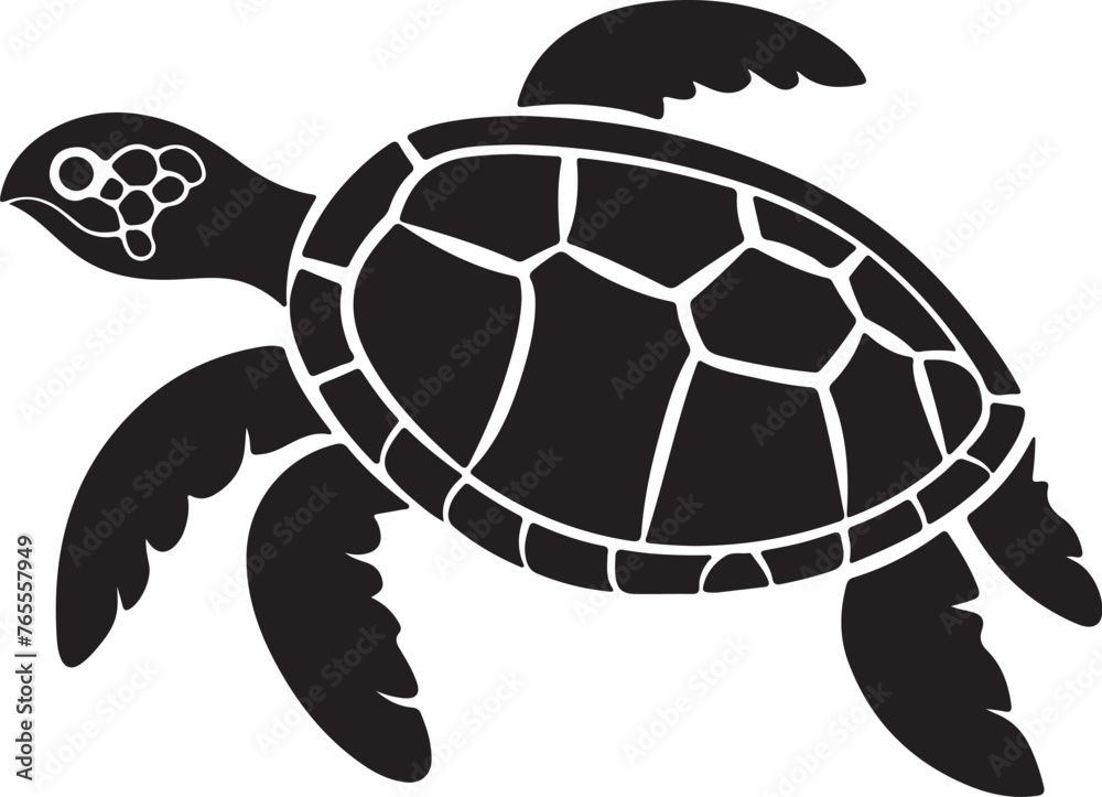 Fototapeta premium Turtle Silhouette Vector Illustration White Background