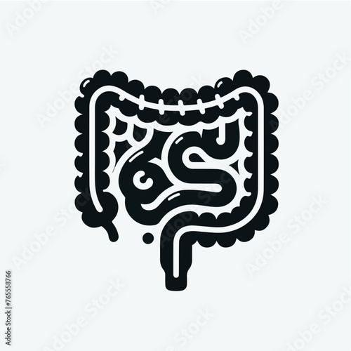 Small intestine Intestines. linear icon. Line with editable stroke