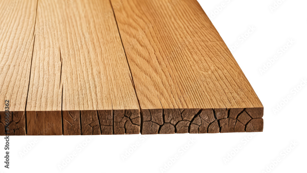 Oak wooden plank, full body, centered, isolated on a pristine white background, catching soft shadowing, oak wood texture prominent, high definition stock photograph Oak wooden plank, full body, centered, isolated on a pristine white background, catching soft shadowing, oak wood texture prominent, high definition stock photograph