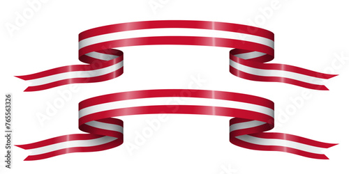 set of flag ribbon with colors of Austria for independence day celebration decoration