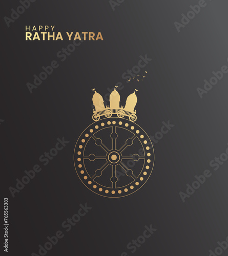 Happy Ratha yatra, Indian festival Ratha Yatra of Lord Jagannath, Odisha Rath, vector illustration, creative concept for banner, poster vector illustration. photo