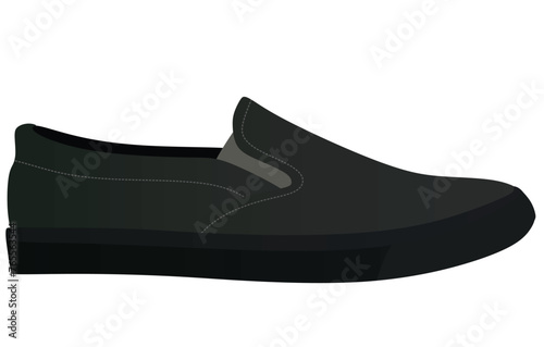 Black   loafer shoes. vector illustration