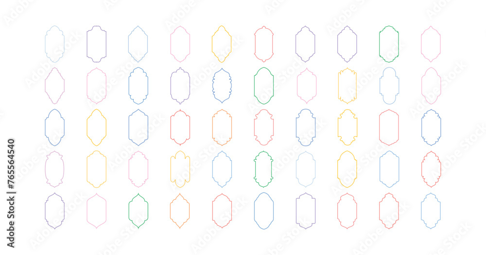 Islamic Vertical Frame Design Thin Line- SET 50