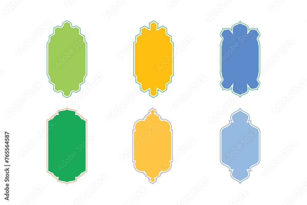 Islamic Arch Design Glyph with outline- SET 6 Islamic Arch Design Glyph with outline- SET 6