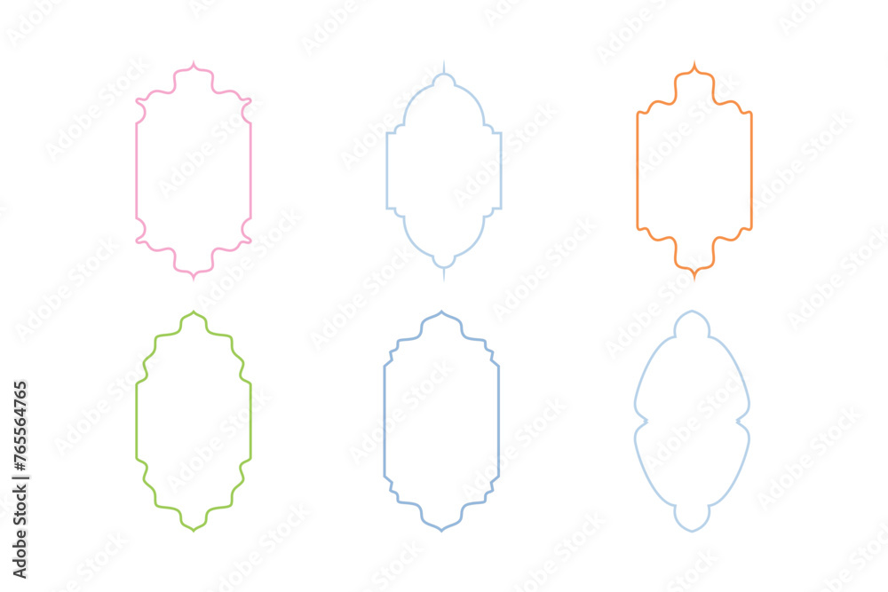 Islamic Vertical Frame Design Thin Line- SET 6 Islamic Vertical Frame Design Thin Line- SET 6