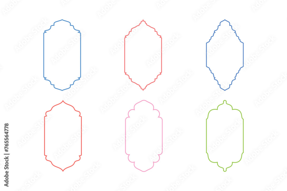 Islamic Vertical Frame Design Thin Line- SET 6 Islamic Vertical Frame Design Thin Line- SET 6