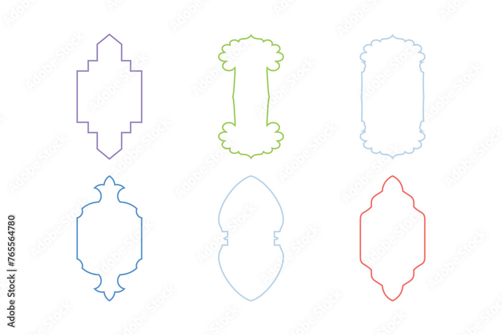 Islamic Vertical Frame Design Thin Line- SET 6 Islamic Vertical Frame Design Thin Line- SET 6