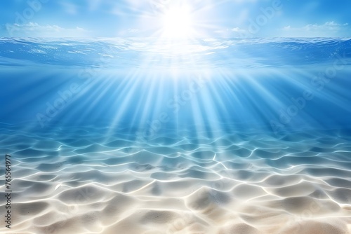 Seafloor Splendor: Sublime Marine Panorama Unveiling the Sandy Depths Below the Sea's Surface, Evoking Awe and Appreciation for the Underwater Realm