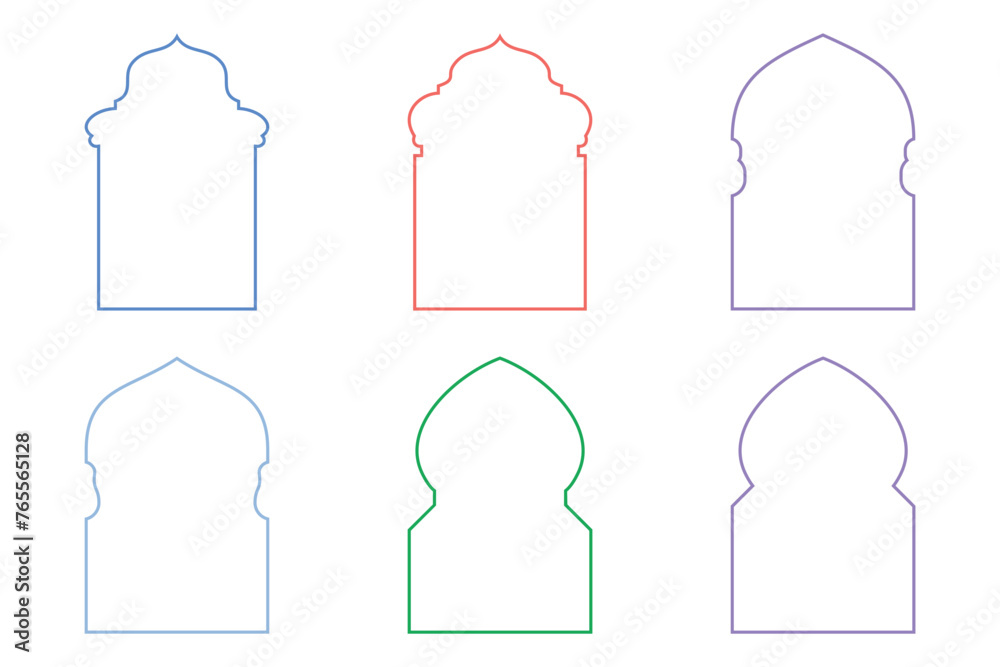 Islamic Arch Design Thin Line- SET 6 Islamic Arch Design Thin Line- SET 6