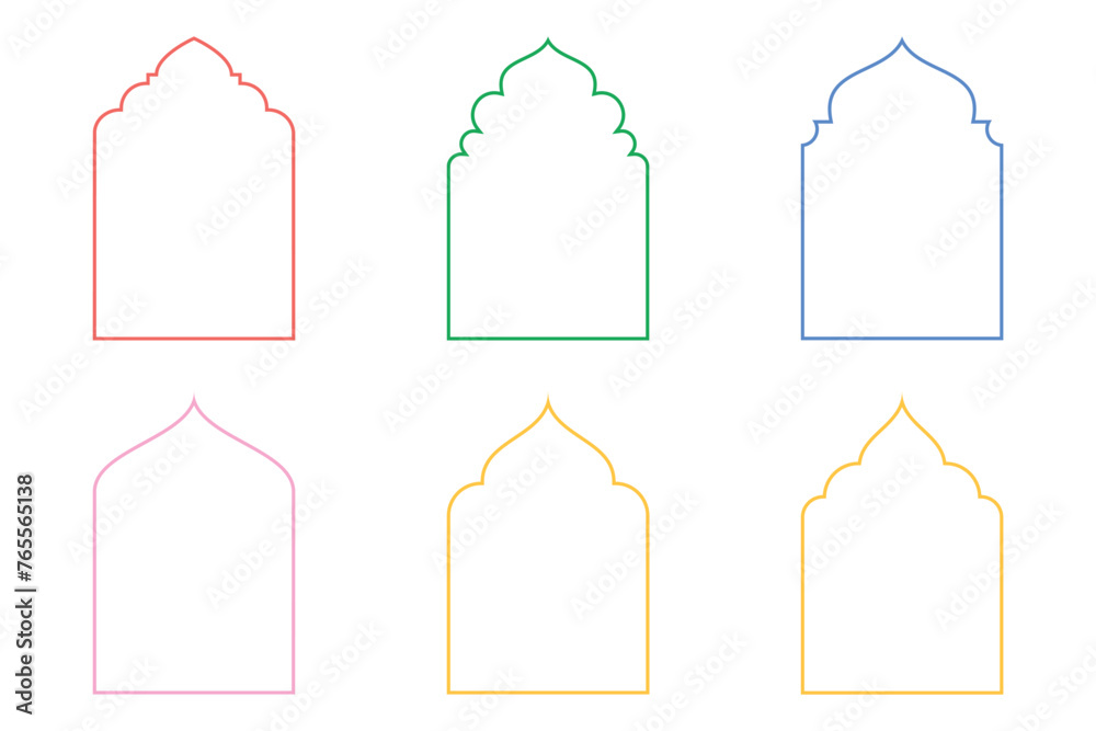 Islamic Arch Design Thin Line- SET 6 Islamic Arch Design Thin Line- SET 6