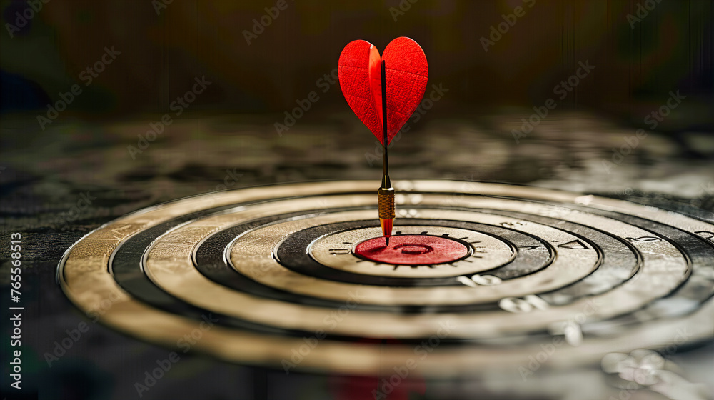 Dart aiming at the target, symbolizing precision, goals, success, and the strategic approach in business, sports, or personal achievements Dart aiming at the target, symbolizing precision, goals, success, and the strategic approach in business, sports, or personal achievements