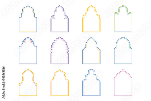 Islamic Mosque Arch Prayer Mat  Design Bold Line- SET - 12