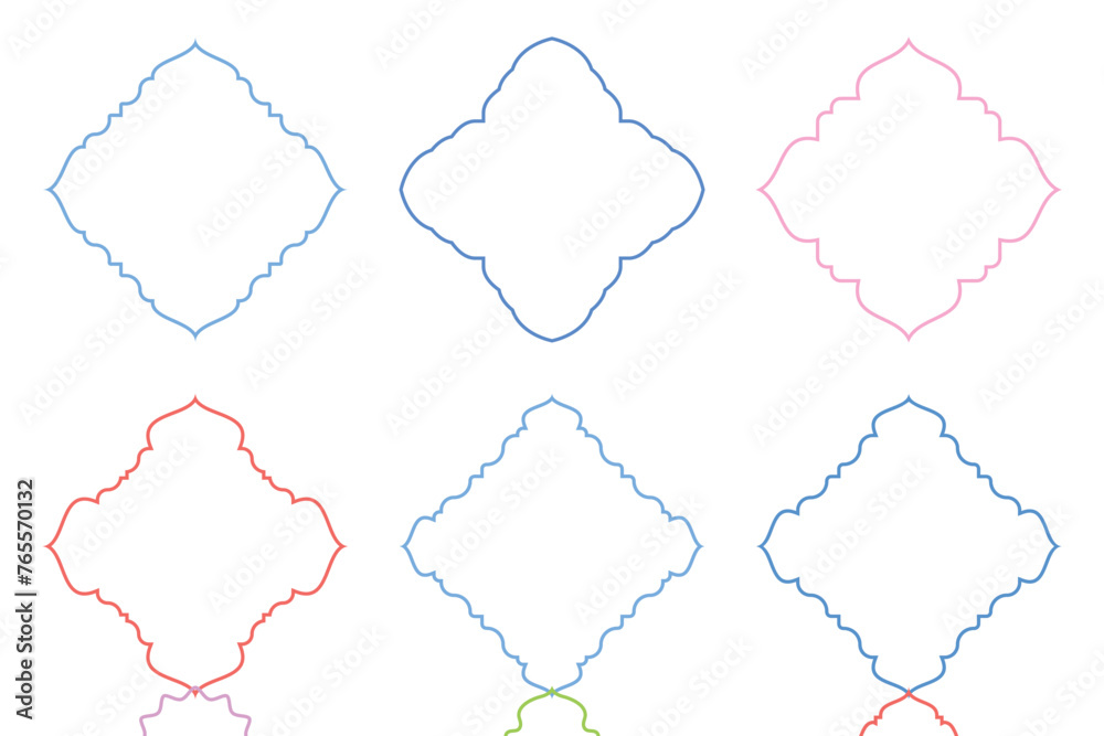 Islamic Emblem Design Thin Line- SET - 6 Islamic Emblem Design Thin Line- SET - 6