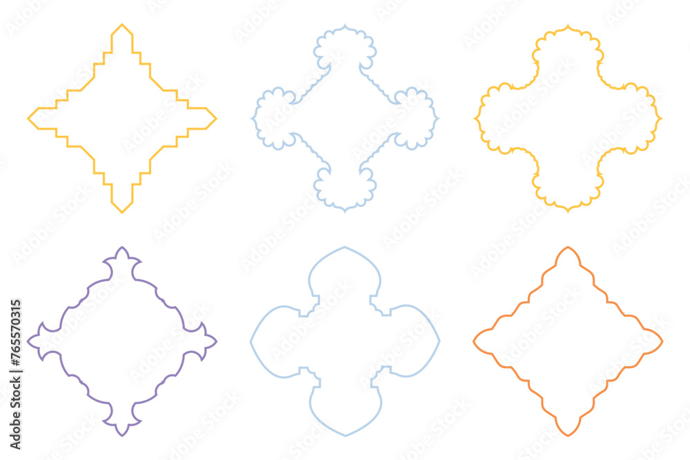 Islamic Emblem Design Thin Line- SET - 6 Islamic Emblem Design Thin Line- SET - 6