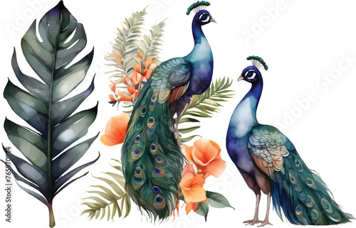 "Colorful Peacock Vector Art: Exquisite Feathered Beauty"