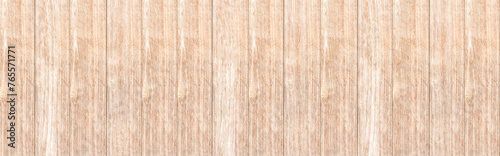 Panorama of brown wood plank texture and seamless background.