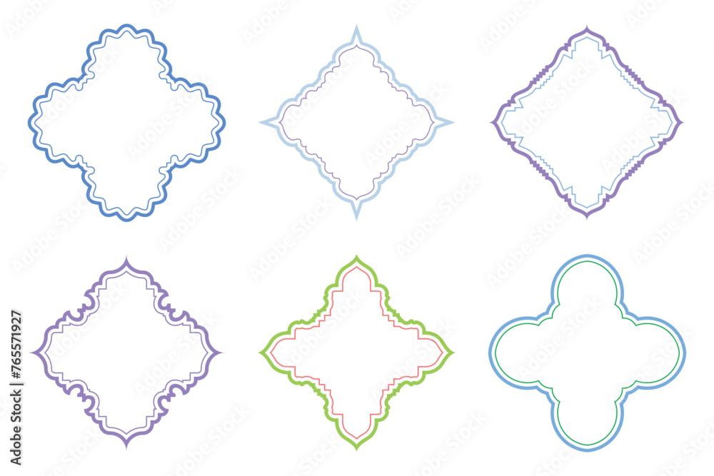 Islamic Emblem Design double lines - SET 6 Islamic Emblem Design double lines - SET 6