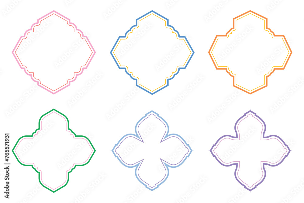 Islamic Emblem Design double lines - SET 6 