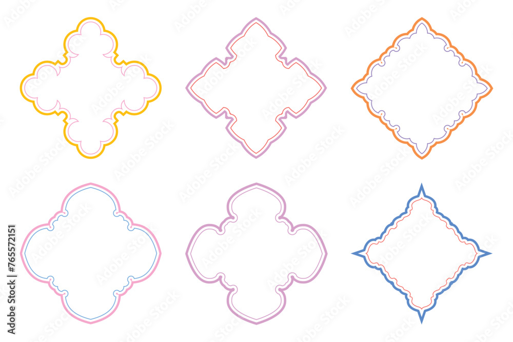 Islamic Emblem Design double lines - SET 6 Islamic Emblem Design double lines - SET 6