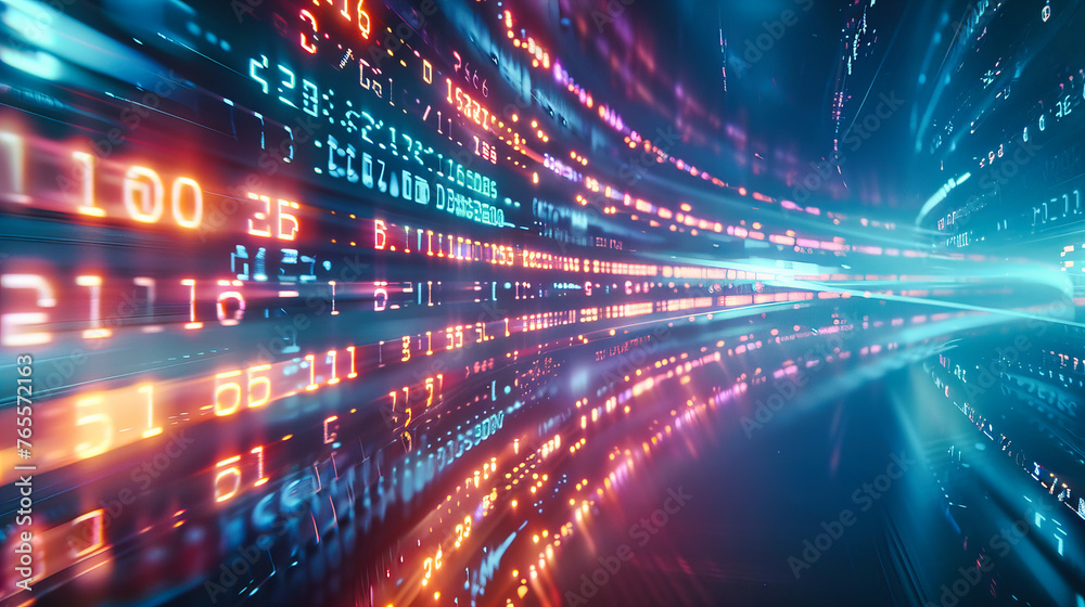 Digital Business and Data Analysis, Technology and Finance Concept, Futuristic Blue Abstract Background