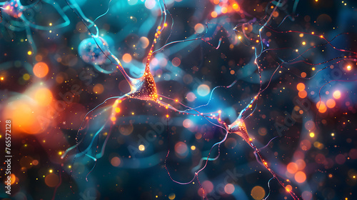 Abstract artistic rendering of a rat's neural network, with neurons represented as glowing nodes connected by shimmering pathways of data. Symbolizing the vast complexity of the brain's inner universe