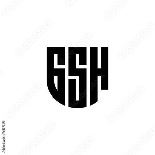 GSH letter logo design with white background in illustrator, cube logo, vector logo, modern alphabet font overlap style. calligraphy designs for logo, Poster, Invitation, etc.