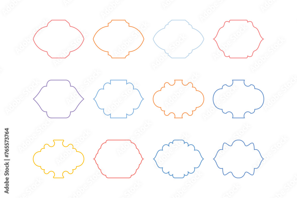 Islamic Frame Design Thin Line- SET 12 Islamic Frame Design Thin Line- SET 12