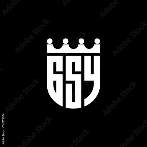 GSY letter logo design with black background in illustrator, cube logo, vector logo, modern alphabet font overlap style. calligraphy designs for logo, Poster, Invitation, etc. photo