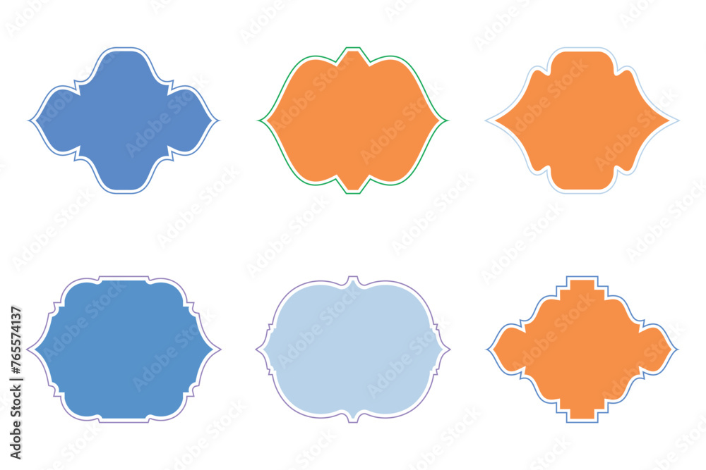 Islamic Frame Design Glyph with outline- SET 6 Islamic Frame Design Glyph with outline- SET 6