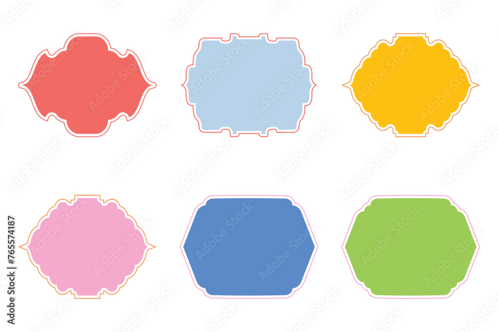 Islamic Frame Design Glyph with outline- SET 6 Islamic Frame Design Glyph with outline- SET 6