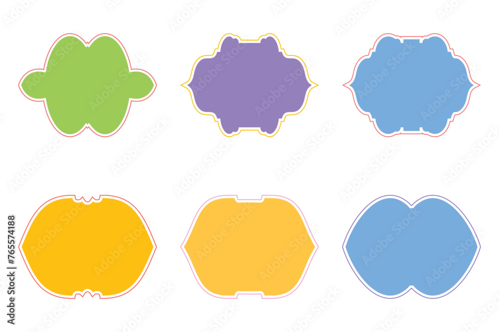 Islamic Frame Design Glyph with outline- SET 6 Islamic Frame Design Glyph with outline- SET 6