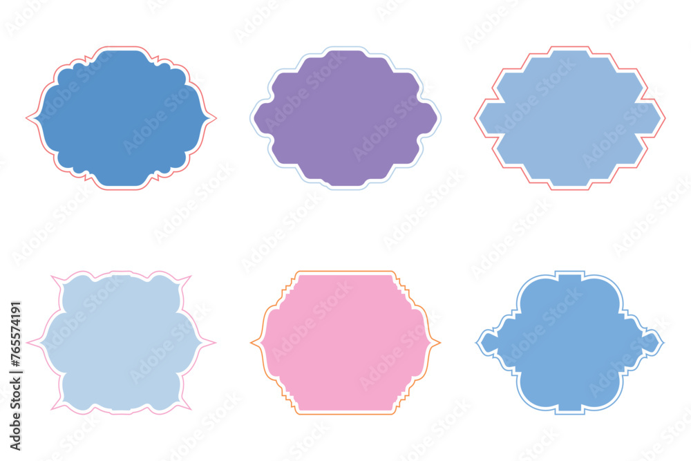 Islamic Frame Design Glyph with outline- SET 6 Islamic Frame Design Glyph with outline- SET 6