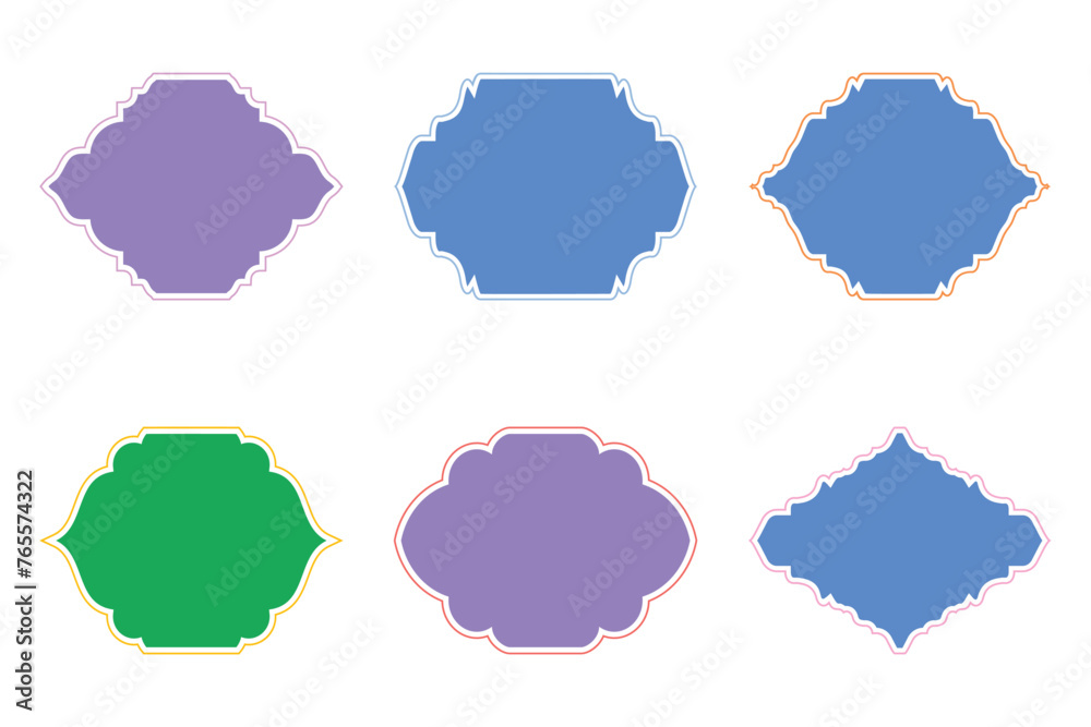Islamic Frame Design Glyph with outline- SET 6 Islamic Frame Design Glyph with outline- SET 6