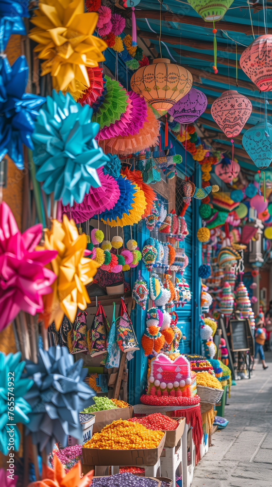 A traditional Mexican market in honor of Cinco de Mayo