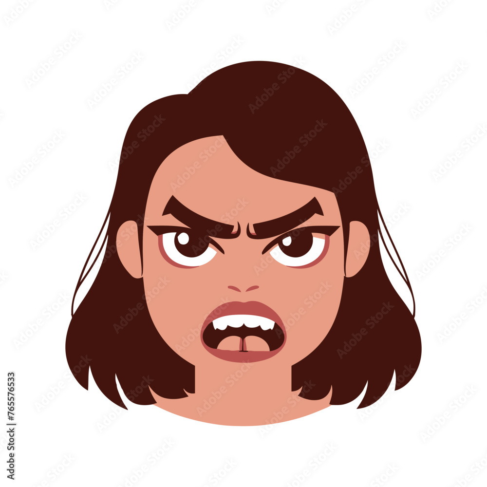Woman angry face expression cartoon vector art illustration Woman angry face expression cartoon vector art illustration