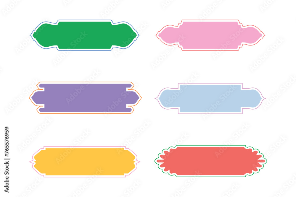 Islamic Label and Name Frame Glyph with outline- SET 6 Islamic Label and Name Frame Glyph with outline- SET 6