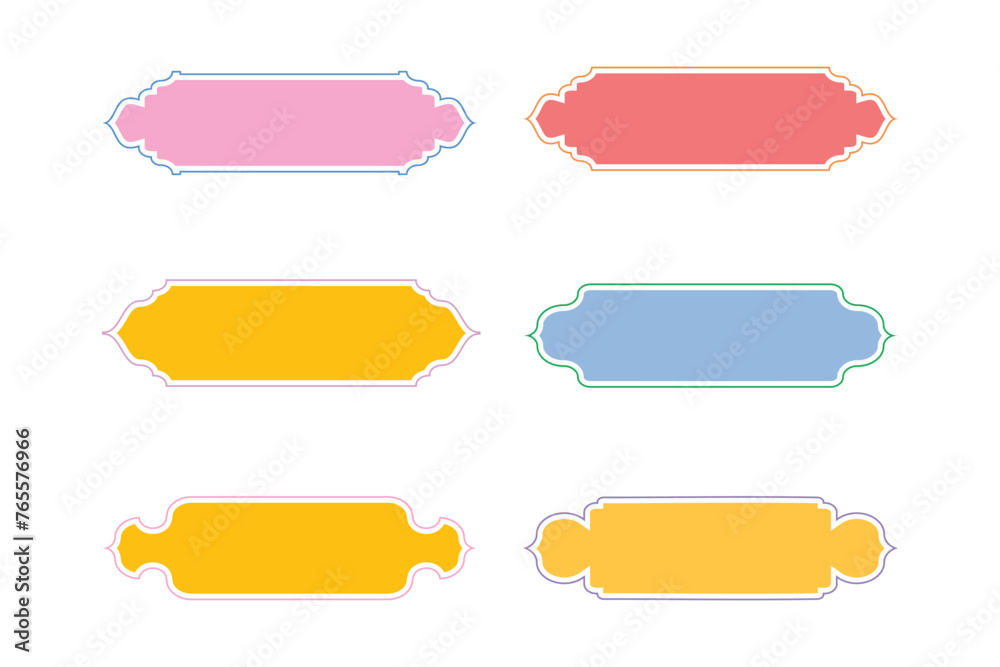 Islamic Label and Name Frame Glyph with outline- SET 6 Islamic Label and Name Frame Glyph with outline- SET 6