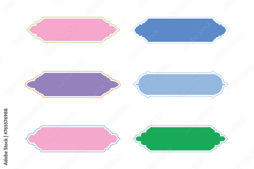 Islamic Label and Name Frame Glyph with outline- SET 6 Islamic Label and Name Frame Glyph with outline- SET 6