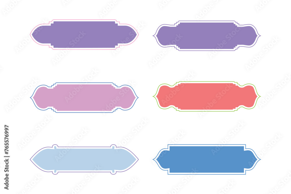 Islamic Label and Name Frame Glyph with outline- SET 6 Islamic Label and Name Frame Glyph with outline- SET 6